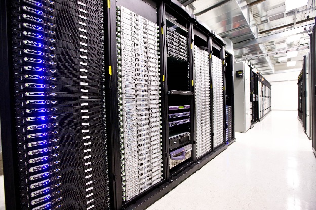 Picture of data center server rows